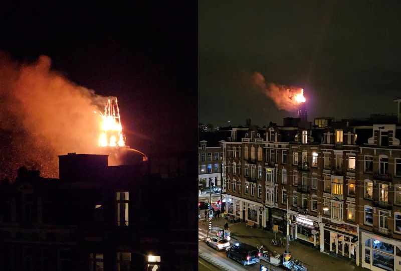 Historic Amsterdam church engulfed in flames over New Year's
